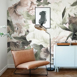 Floral Wallpaper Removable Wallpaper  Peel and Stick Wallpaper  Self Adhesive Wallpaper Peony wallpaper nyz  Floral Pattern Flowers #53