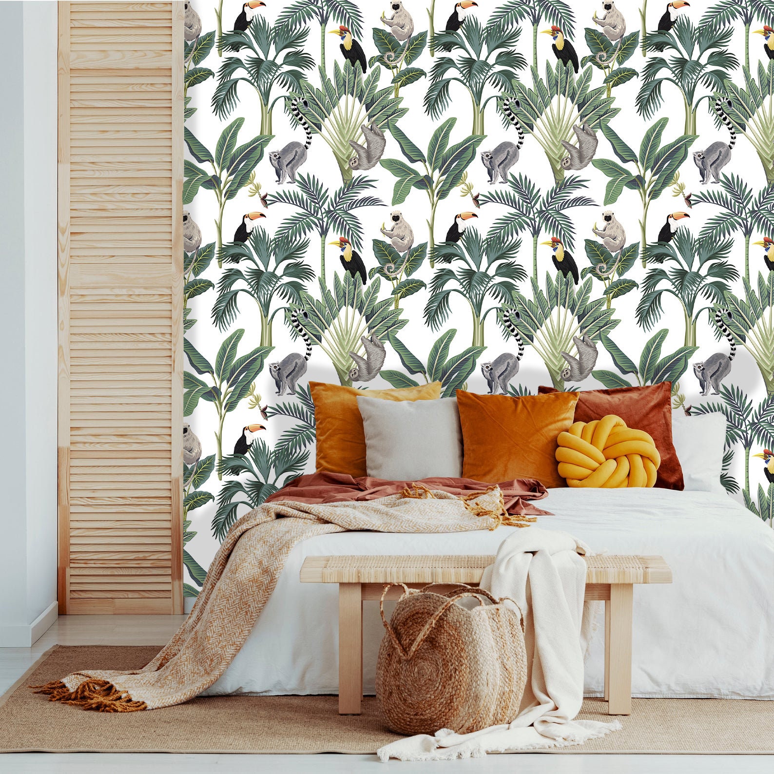 Tropical Wallpaper Peel and Stick Wallpaper Self Adhesive Etsy