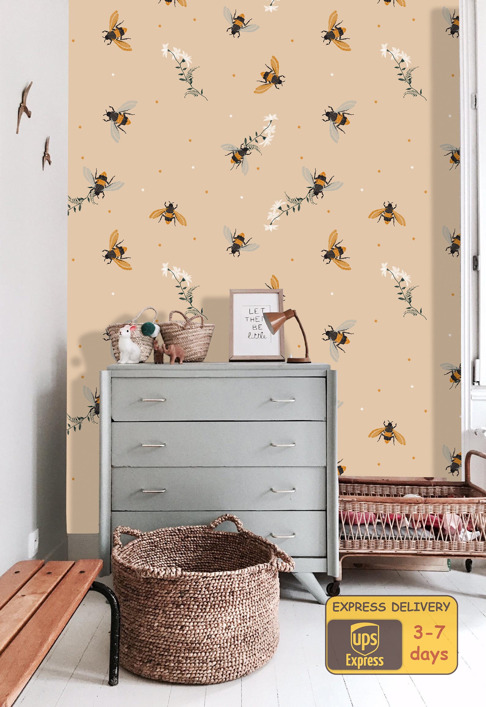 Bee Wallpaper Peel and Stick Wallpaper Self Adhesive Wallpaper | Etsy
