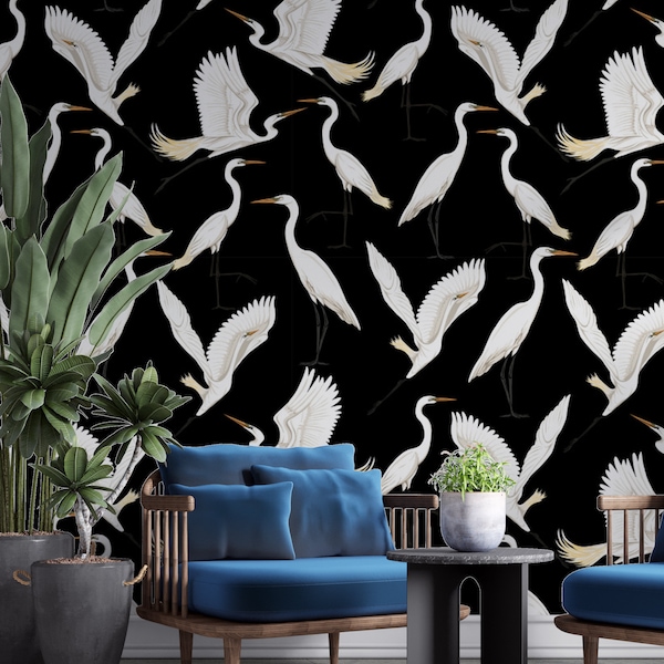 Crane Wallpaper - Etsy