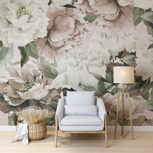 Floral Wallpaper Removable Wallpaper Peel and Stick Wallpaper Self Adhesive Wallpaper Peony wallpaper nyz Floral Pattern Flowers 53 image 2