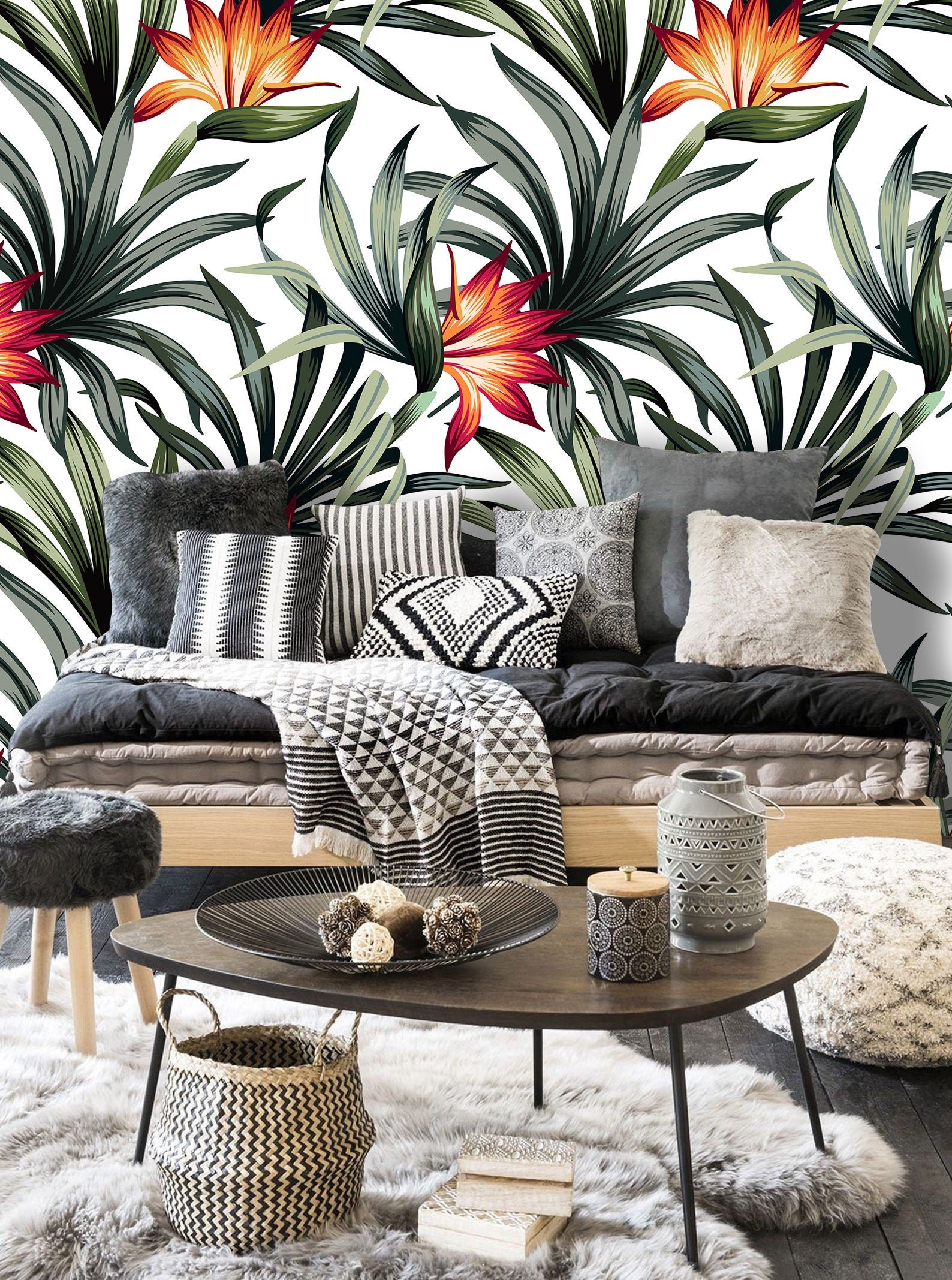 Tropical Wallpaper Peel and Stick Wallpaper Self Adhesive - Etsy