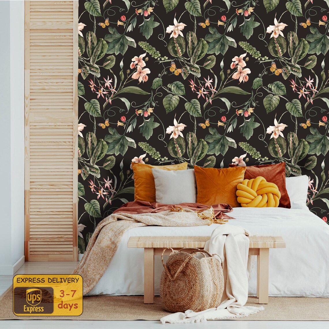 Floral Wallpaper Peel and Stick Wallpaper Self Adhesive Etsy Canada