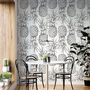 Pineapple Wallpaper  Peel and Stick Wallpaper  Self Adhesive Wallpaper Fruit Wallpaper Removable Wallpaper kitchen wall