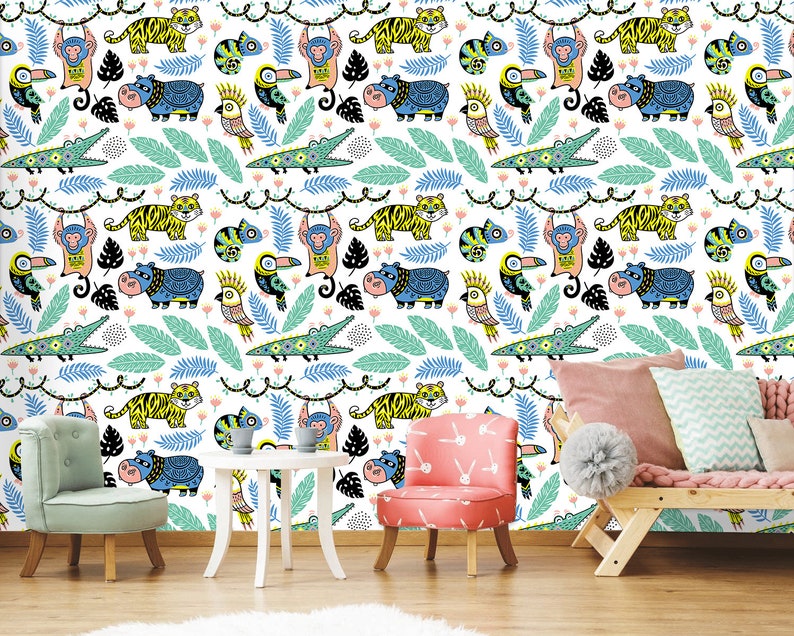 Kids Wallpaper Peel and Stick Wallpaper Children Wallpaper | Etsy