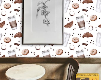 Kitchen Wallpaper  Peel and Stick Wallpaper  Self Adhesive Wallpaper Cafe Wallpaper Removable Wallpaper restaurant wallpaper