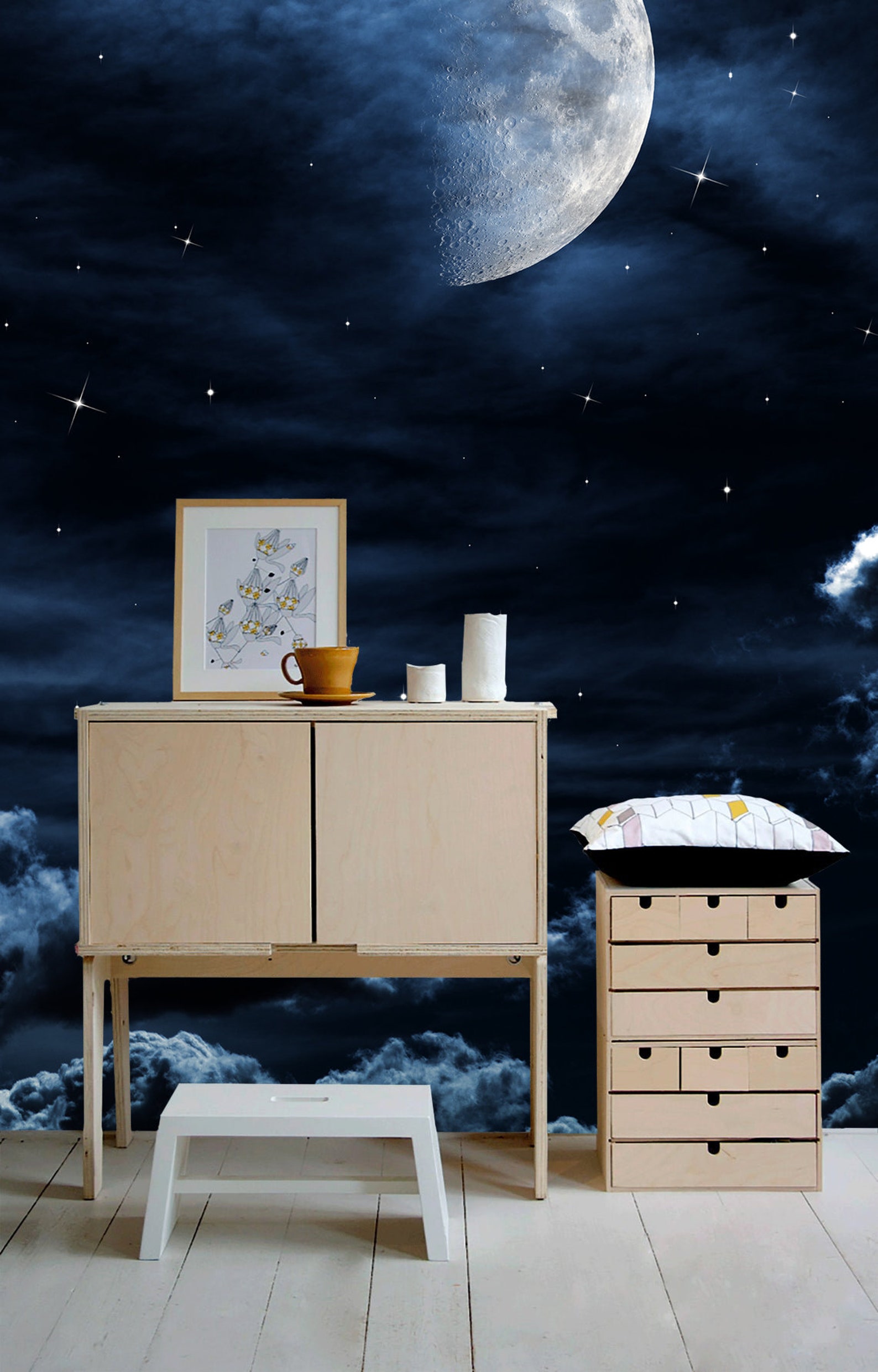 Night sky Wallpaper Peel and Stick Wallpaper Self Adhesive | Etsy