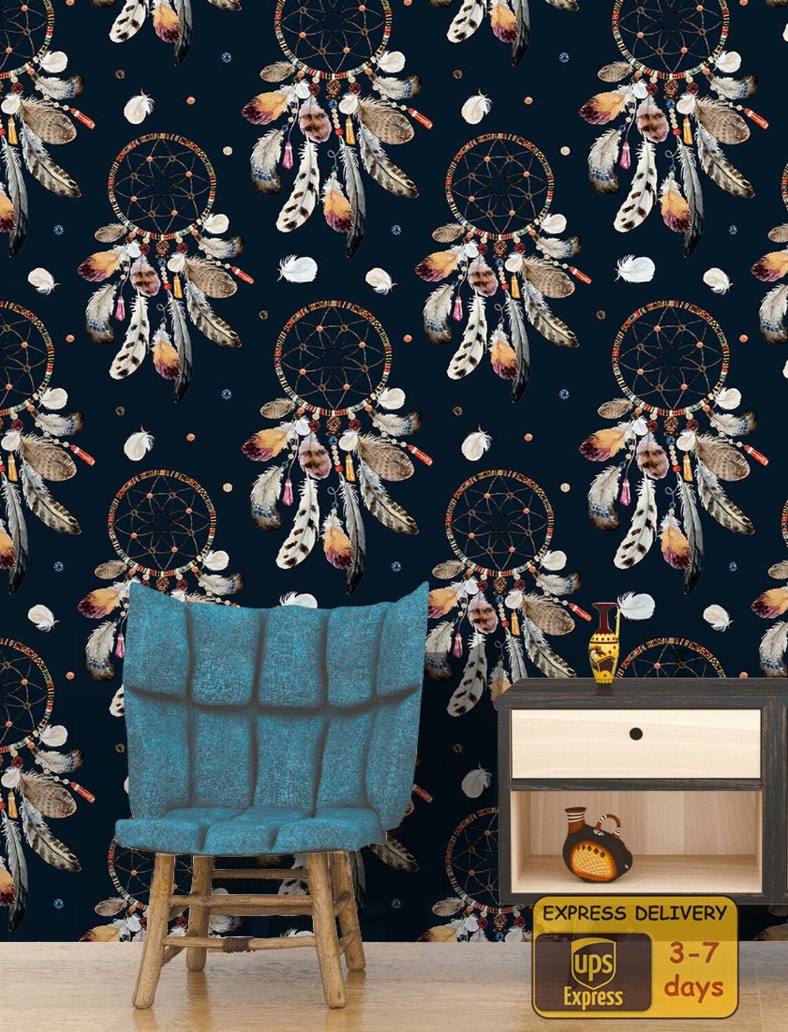 Boho Wallpaper Peel and Stick Wallpaper Self Adhesive Etsy