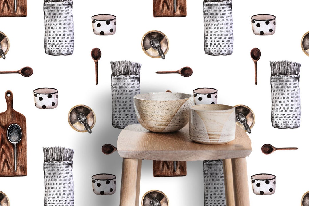 Kitchen Wallpaper Peel and Stick Wallpaper Self Adhesive Wallpaper Cafe