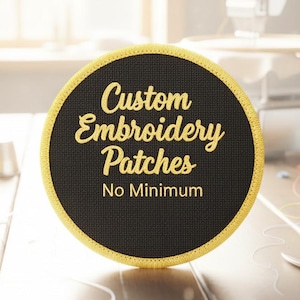 Custom Embroidered Patches, Iron On, Personalized Logo, No Minimum Order