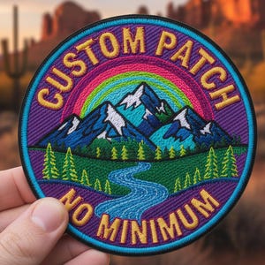 Custom Embroidered Patches, Logo, Iron-On, Sew-On, No Minimum, Jacket back