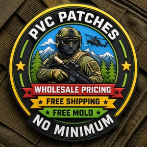 One Custom PVC Patch - No Minimum - Hook Backing - Fast Turnaround