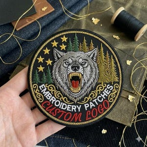 Parche bordado personalizado, parche con logo, parche con logo personalizado, parches personalizados, envío gratis