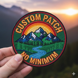 Broderade lappar, logotyp, stryk-på, sy-på, inget minimum
