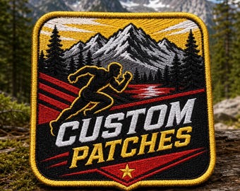 Custom Patch - Embroidered Logo Patch - Hook & Loop - Iron On  - Fast Shipping