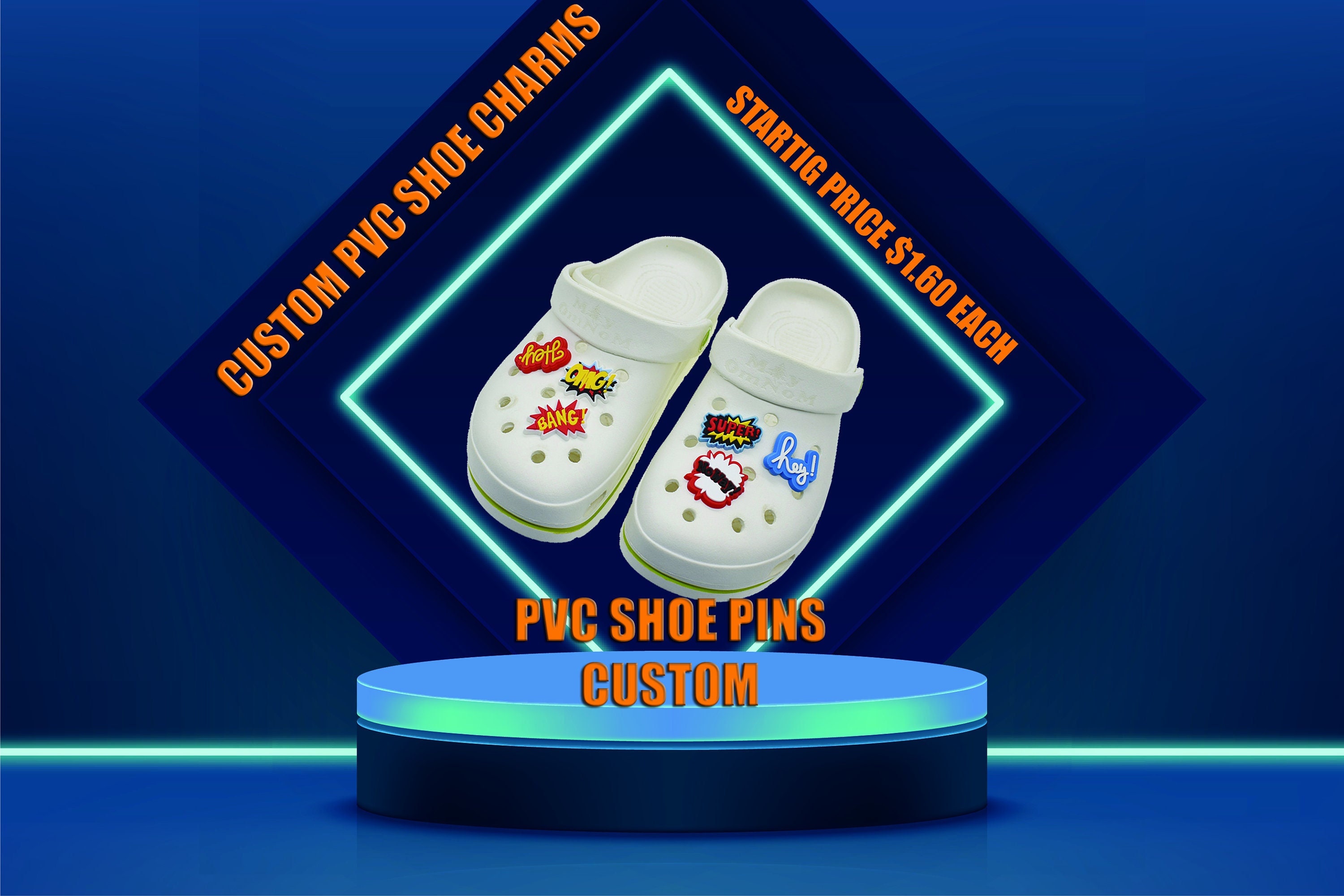 Buy Wholesale China Pvc Shoe Charms Wholesale Customizable Colour Letter  Design Croc Shoe Decoration & Pvc Shoe Charm at USD 4.99