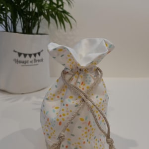 Lined Organic Cotton Drawstring Bag