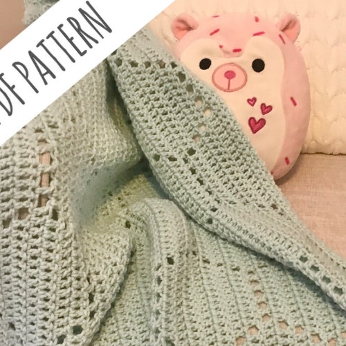 One Skein Baby Blanket Filet Crochet Etsy