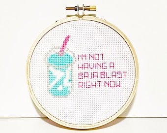 バハブラスト クロスステッチパターン - 初心者向け面白いプロジェクト - PDF 2枚（デジタルダウンロード）