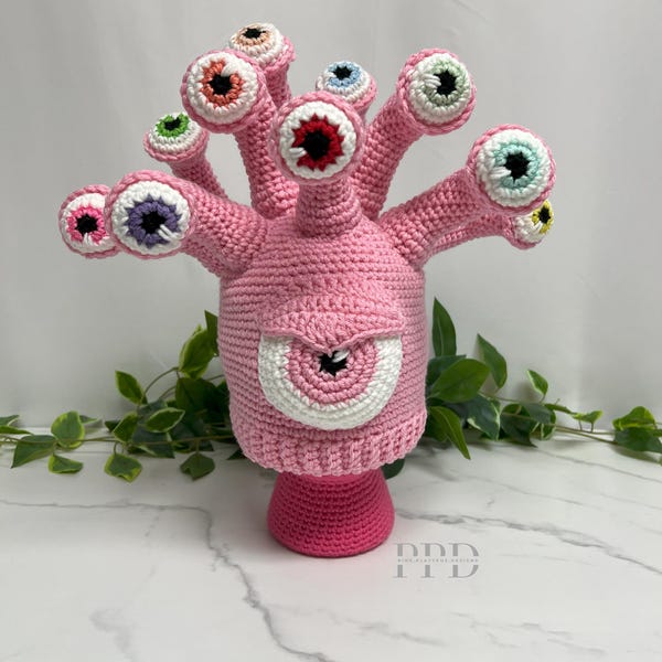 Beholder Crochet Knit Hat - DnD Monster Beanie - Choose Main Color