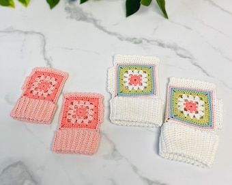 ダリア指なし手袋のかぎ針編みパターン - 2サイズ - 大人用と子供用 - PDF（デジタルダウンロード）