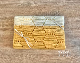 ハニカムスカーフのかぎ針編みパターン - PDF（デジタルダウンロード）