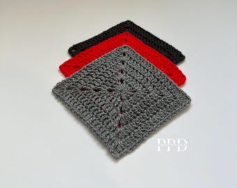 Granny Square Crochet PATTERN - Partial Graph Included in Instructions - PDF (Digital Download)