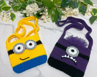 Crochet Minion Purses - Yellow or Purple
