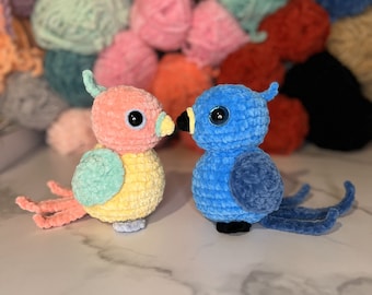 Martie the Macaw PATTERN~Exotic and Non-Exotic Bird Crochet Pattern~Variations Included~Make Macaws, Parrots, Budgies, Pigeons, Lovebirds