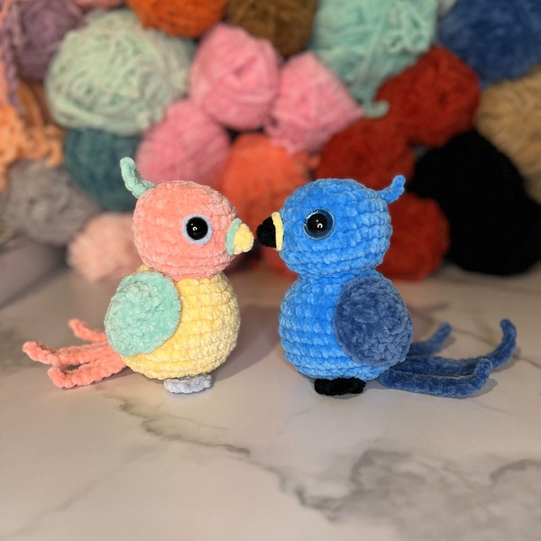 Patrón de ganchillo de Martie la guacamaya - Peluche de pájaro - PDF (Descarga digital)