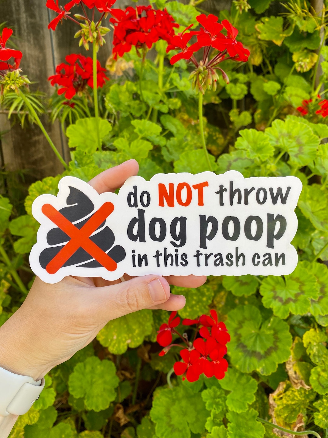 No Dog Poop Sticker Trash Can Sticker Yard Sticker Waterproof Trash Can Sticker Etsy