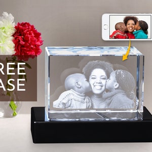Personalized Gifts for Women, Engraved Photo Gift, 3D Photo Crystal, Special Mother&#39;s Day Gift, Custom Inspirational Quote, LED light box
