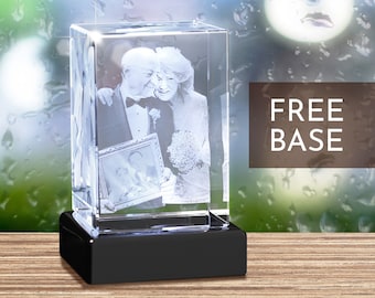 Personalized 3D Tower Crystal With Custom Laser Engraved Photo, Memorial Keepsake, Personalized Photo Gift