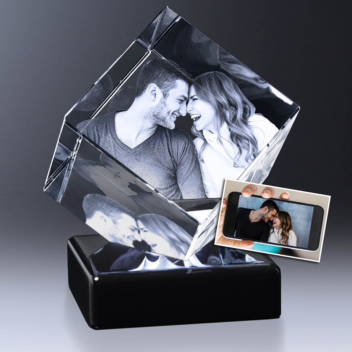 Photo Gift Crystal Personalized Gift with 3D Laser Photo Etsy