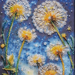 DIY Bead Embroidery Kit Dandelions Size: 6.7"×11.4" (17×29 cm)