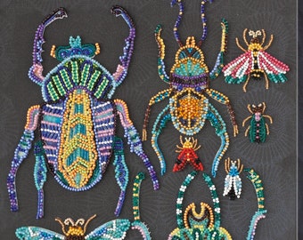 DIY Bead Embroidery Kit Beetles, GIFT Size: 9.4"×13" (24×33 cm) | Abris art