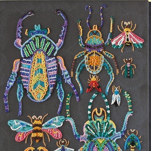 DIY Bead Embroidery Kit Beetles, GIFT Size: 9.4"×13" (24×33 cm) | Abris art