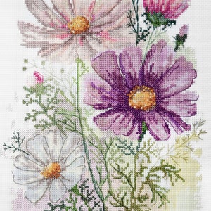 Kit de punto de cruz DIY sobre lienzo &quot;Flores&quot;, REGALO. Tamaño: 20 x 32 cm (7,9&quot; x 12,6&quot;)