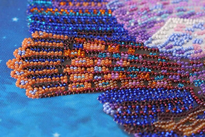 DIY Bead Embroidery Kit on art canvas On the wings of Etsy