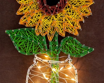 String art set Flower - Sunflower Size: 7.5"×11.4" (19x29 cm), GIFT
