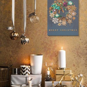 DIY Bead Embroidery Kit New year wreath Christmas