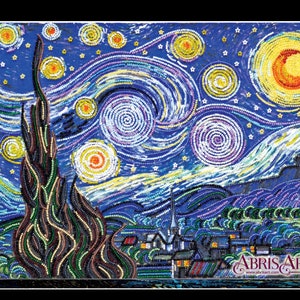 DIY Bead Embroidery Kit "Starlight night" Size: 11.8"×15.7" (30×40 cm), GIFT | Abris art