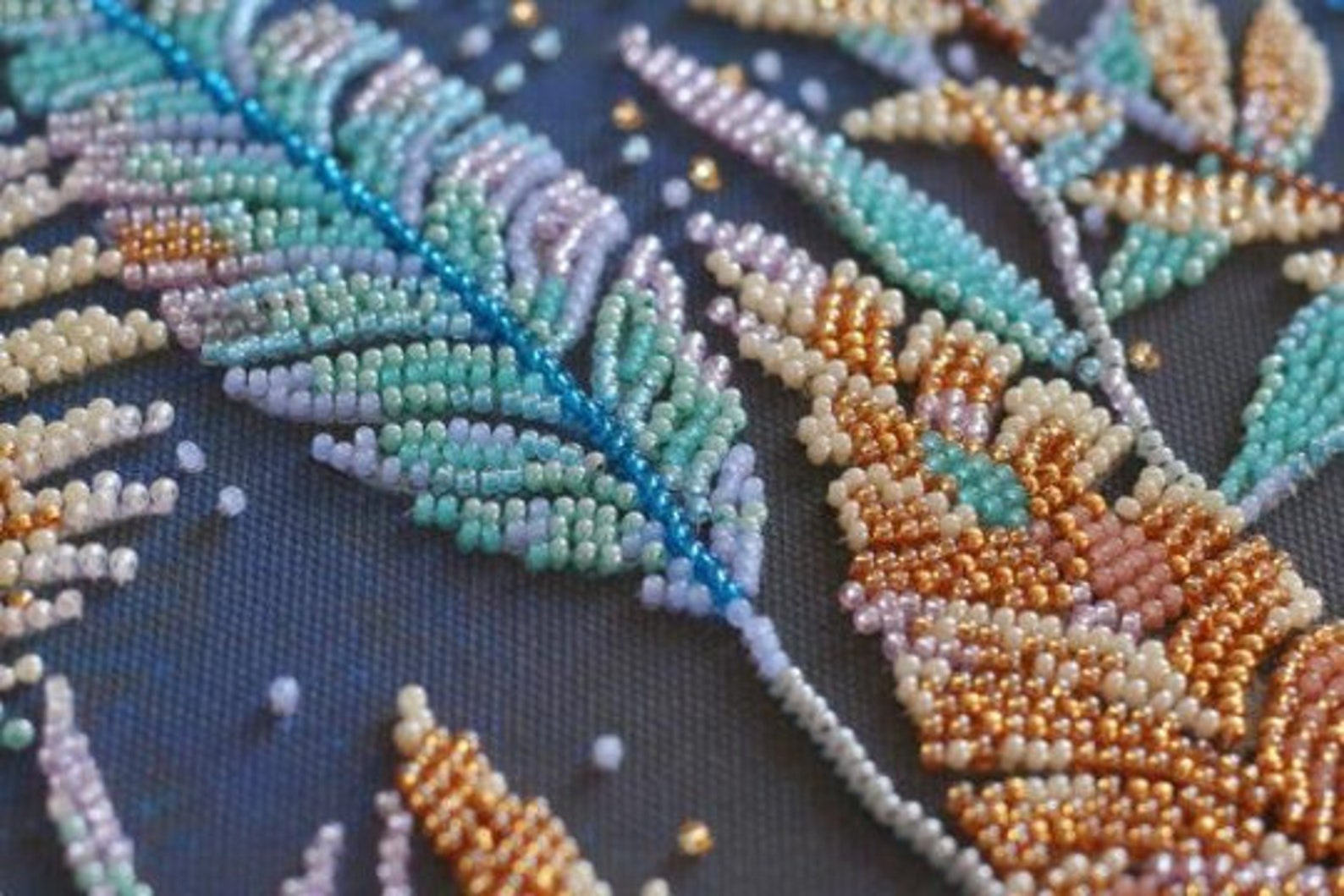 DIY Bead Embroidery Kit on art canvas Tropical night Etsy DIY Bead Embroidery Kit on art canvas Tropical night Etsy