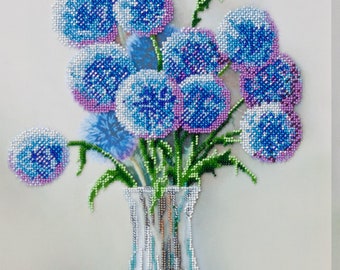 DIY Bead Embroidery Kit "Flowers" Size: 11.8"×15.7" (30×42 cm), GIFT | Abris art