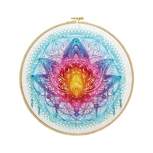 DIY Bead Embroidery Kit "Lotus - Flower" Size: 13"×13" (33×33 cm), GIFT | Abris art