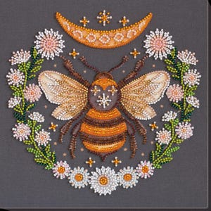 DIY Bead Embroidery Kit Honey Dream - Bee, GIFT Size: 7.9"×7.9" (20x20 cm)