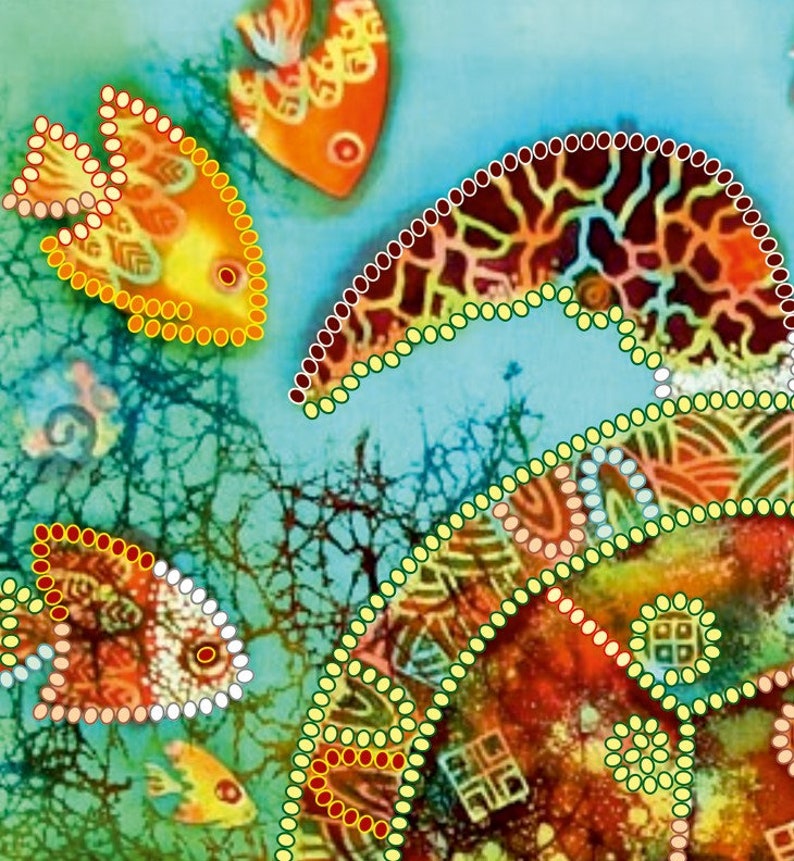 DIY Bead Embroidery Kit on Art Canvas sea Turtle Etsy