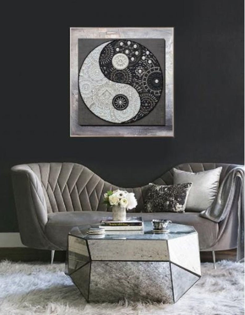 DIY Bead Embroidery Kit Equilibrium yin yang Size: 10.210.2 2626 cm, GIFT Abris art image 6