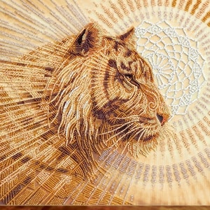 DIY Bead Embroidery Kit "Defender tiger", GIFT. Size: 11.4"×14.9" (29×38 cm) | Abris art
