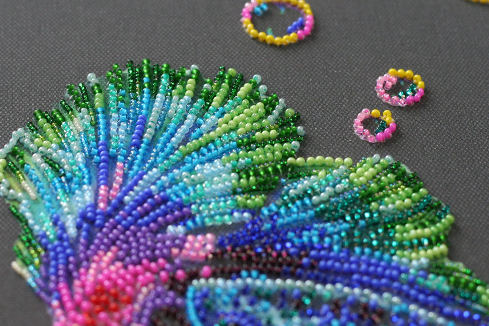 DIY Bead Embroidery Kit on Art Canvas fish Size Etsy